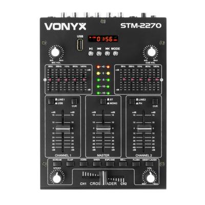 Vonyx STM2270 4-kanaals mixer met effecten, BT, SD, USB & MP3 Vonyx STM2270 4-kanaals mixer met effecten, BT, SD, USB & MP3