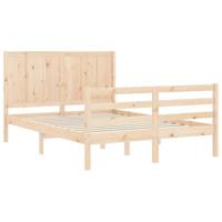 Bedframe met hoofdbord massief hout 140x200 cm - thumbnail