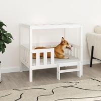 VidaXL Hondenmand 95,5x73,5x90 cm massief grenenhout wit - thumbnail