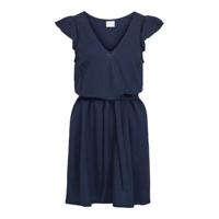 VILA jurk VIWANDERA met ruches blauw - thumbnail