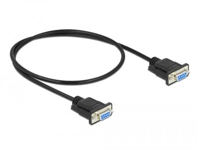Delock Seriële kabel RS-232 Sub-D9 bus naar bus nul modem 0,5 m