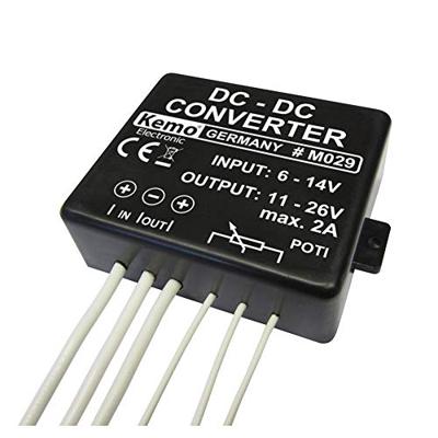 Kemo M029 Gelijksspanningsomvormer Module Ingangsspanning (bereik): 6 - 14 V/DC Uitgangsspanning (bereik): 11 - 26 V/DC 2 A Kemo M029 Gelijksspanningsomvormer Module Ingangsspanning (bereik): 6 - 14 V/DC Uitgangsspanning (bereik): 11 - 26 V/DC 2 A