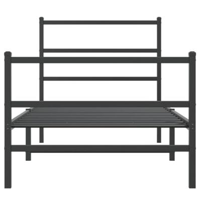 Bedframe met hoofd- en voeteneindemetaal zwart 90x190 cm