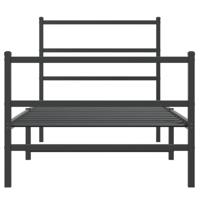 Bedframe met hoofd- en voeteneindemetaal zwart 90x190 cm - thumbnail