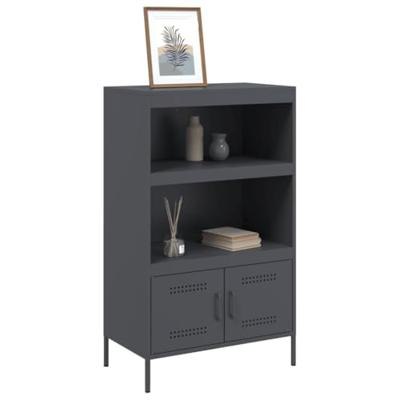 Hoge kast 68x39x113 cm staal antracietkleurig