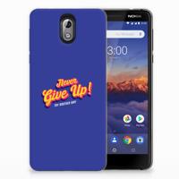 Nokia 3.1 (2018) Siliconen hoesje met naam Never Give Up - thumbnail