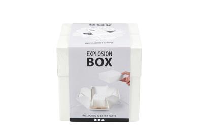 Creativ Company Explosion box, afm 7x7x7,5+12x12x12 cm, off-white, 1 stuk