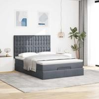 Ottoman bed met matrassen en LED's 140x190cm fluweel - thumbnail