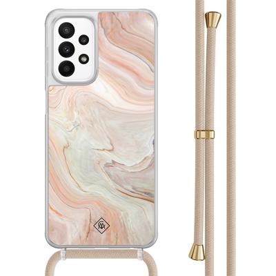 Samsung Galaxy A23 hoesje met koord - Marmer waves Samsung Galaxy A23 hoesje met koord - Marmer waves