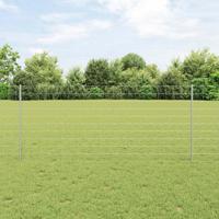 VidaXL Hek met paal zilver 1 x 10 m staal - thumbnail