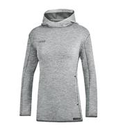 JAKO 6729D Sweater Met Kap Premium Basics Dames - Lichtgrijs Gemeleerd - 42 - thumbnail