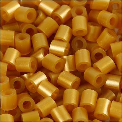 NABBI Strijkkralen, afm 5x5 mm, gatgrootte 2,5 mm, medium, goud (32263), 1100 stuk/ 1 doos