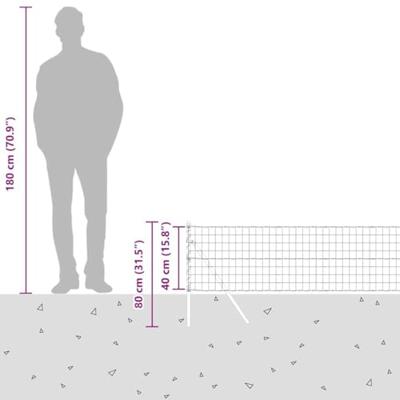 VidaXL Hek met paal groen 0,4 x 25 m staal en pvc VidaXL Hek met paal groen 0,4 x 25 m staal en pvc