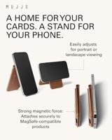 Mujjo Magsafe lederen pasjes houder/stand - Tan - thumbnail