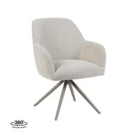 LABEL51 Eetkamerstoel Sayuri - Naturel - Royal Boucle - Taupe Metalen Frame - thumbnail