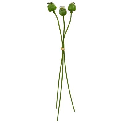Kunst Papaver bundel x 3 55cm groen Kunst Papaver bundel x 3 55cm groen
