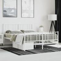 Bedframe met hoofd- en voeteneinde metaal wit 120x200 cm - thumbnail