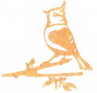 Geluksvogel kuifmees roestbruin staal - thumbnail