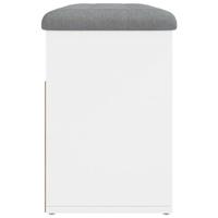 Schoenenbank 82x32x45,5 cm bewerkt hout wit - thumbnail