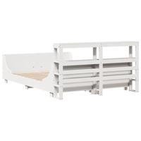 Bedframe zonder matras massief grenenhout wit 140x200 cm - thumbnail