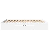 Bedframe massief hout wit 200x200 cm - thumbnail