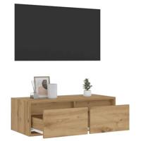 Tv-meubel met LED-verlichting 75x35,5x25 cm artisanaal eiken - thumbnail