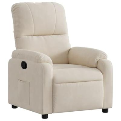 Fauteuil verstelbaar microvezelstof beige