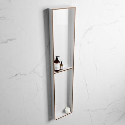 MONDIAZ EASY Nis 89,5x29,5cm in solid surface kleur Rust | Talc. 2 vakken geschikt voor in- of opbouw