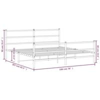 Bedframe met hoofd- en voeteneinde metaal wit 193x203 cm - thumbnail
