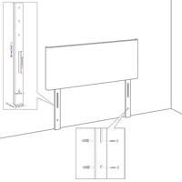 Hoofdbord met randen 183x16x118/128 cm stof donkerbruin - thumbnail