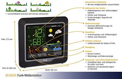 TFA Dostmann Season 35.1150.01 Draadloos weerstation Verwachting voor 1 dag Aantal sensoren max.: 1 stuk(s)