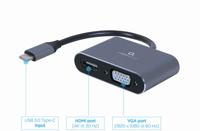 USB-C naar HDMI + VGA adapter kabel 0.15 meter - thumbnail