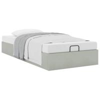 Bedframe zonder matras 90x200 cm fluweel lichtgrijs - thumbnail
