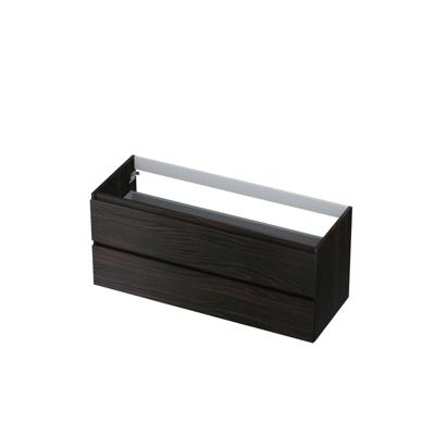 INK - Onderkast 2 Laden Greeploos met Houten Keerlijst - 1200x450x520 Mm - Intens Eiken