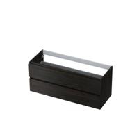 INK - Onderkast 2 Laden Greeploos met Houten Keerlijst - 1200x450x520 Mm - Intens Eiken - thumbnail