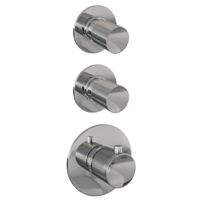 Chrome Carving thermostatische inbouw regendouche set 17 - 20 cm douchekop, plafondarm, staaf handdouche, doucheslang met geïntegreerde glijstang, chroom finish