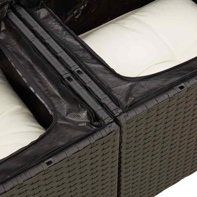 8-delige Loungeset met kussens poly rattan zwart - thumbnail