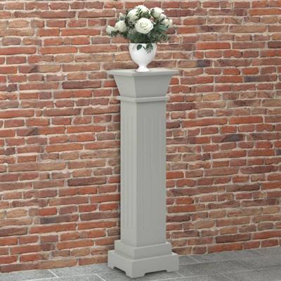 VidaXL Plantenstandaard klassieke zuil vierkant 17x17x66 cm mdf grijs VidaXL Plantenstandaard klassieke zuil vierkant 17x17x66 cm mdf grijs
