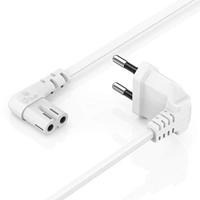 Hama Euro-netsnoer Aan Beide Kanten In Hoek 5 M Wit - thumbnail