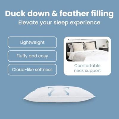 VidaXL Hoofdkussen met kussen 2 pcs wit 60 x 70 cm veren