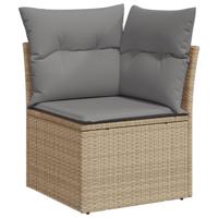 11-delige Tuinset met kussens poly rattan beige - thumbnail