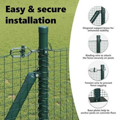 VidaXL Afrasteringspaal groen 10 x 1 m (25 x 25 mm gaas) staal