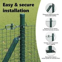 VidaXL Afrasteringspaal groen 10 x 1 m (25 x 25 mm gaas) staal - thumbnail