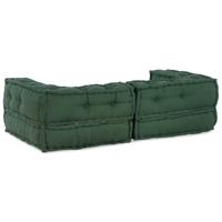 Poef modulair 140x70x36 stof groen - thumbnail