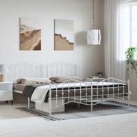 Bedframe met hoofd- en voeteneindemetaal wit 183x213 cm - thumbnail