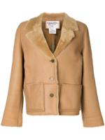 Chanel Pre-Owned wool CC logo jacket - Brown - thumbnail