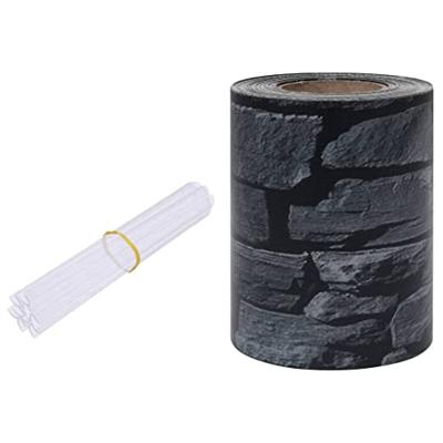 VidaXL Tuinscherm steen-look 35x0,19 m pvc grijs