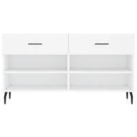 Schoenenbank 102x35x55 cm bewerkt hout wit - thumbnail