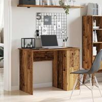 Bureau 100x55x75 cm bewerkt hout oud houtkleurig - thumbnail
