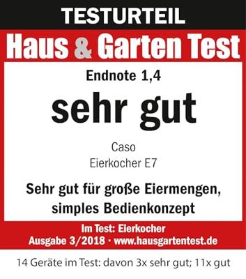 CASO E 7 Eierkoker Instelbare temperatuurregulering RVS